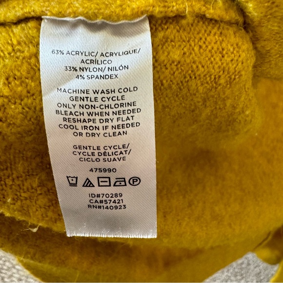 EUC: XS Loft Mustard Yellow Open Cardigan Sweater - Picture 4 of 5